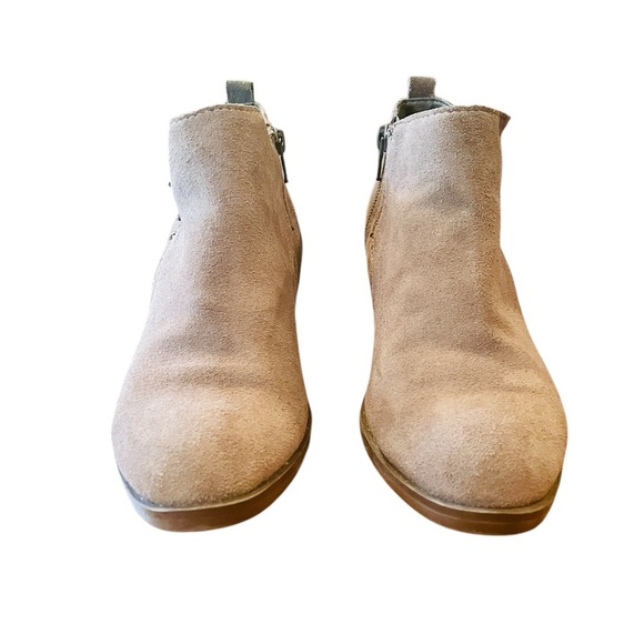 Sonoma suede leather booties ankle boots zip 2” block heel SZ 6.5 taupe beige - Picture 3 of 10